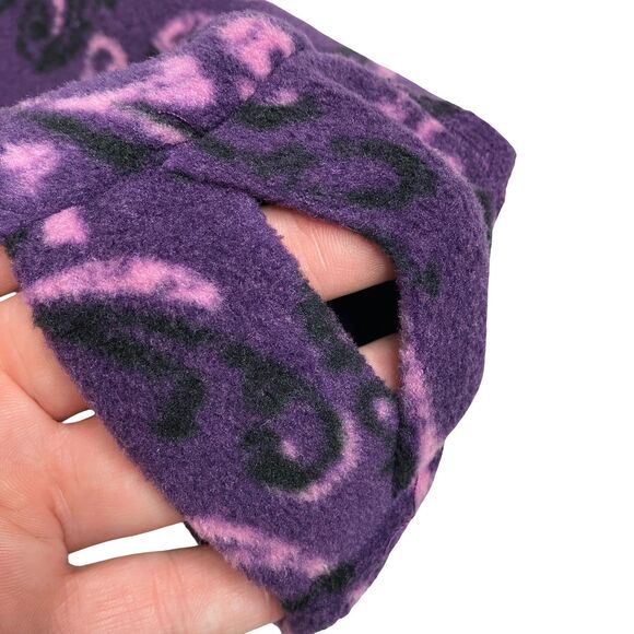 Cuddl Duds Sweater Women M Purple Scroll Climate Right Stretch Fleece Thumbholes - Picture 6 of 15
